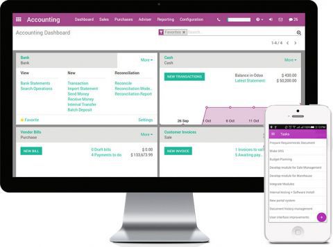 Imagen de Odoo y bloque de texto